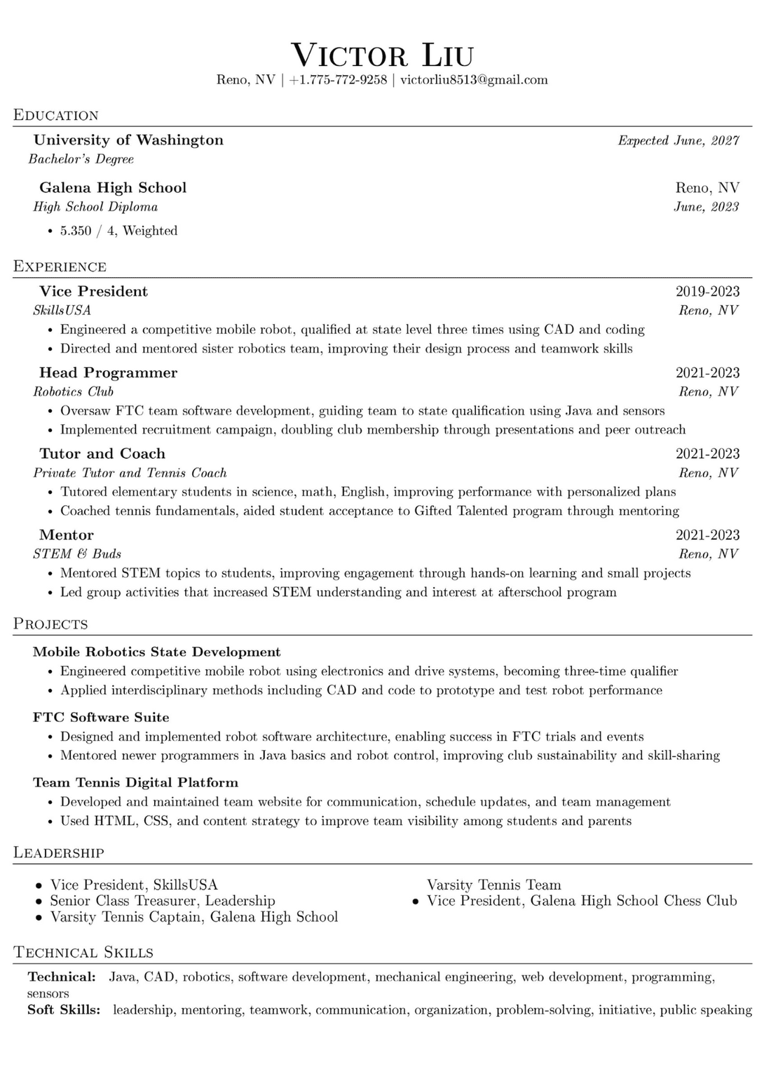 Generated Resume Example